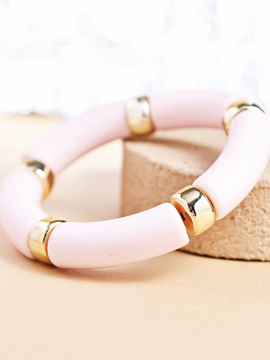 Bohemian Acrylic Tube Bead Statement Bracelet