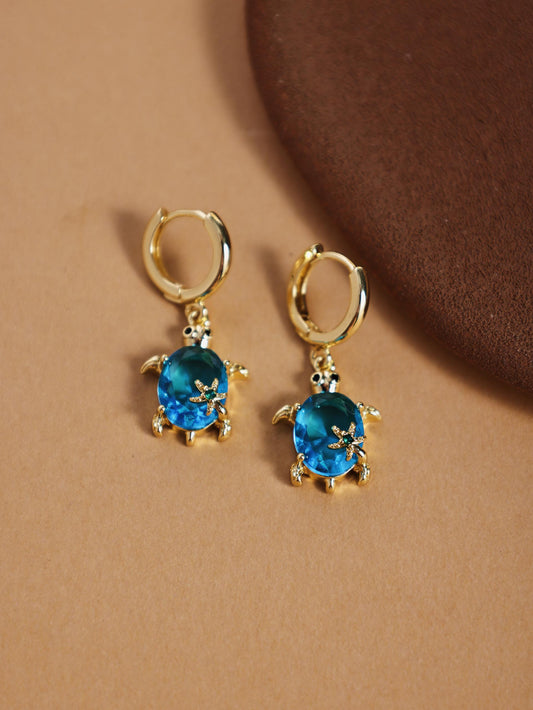 Cute Turtle Pendant Earrings – Alloy Dangle Jewelry