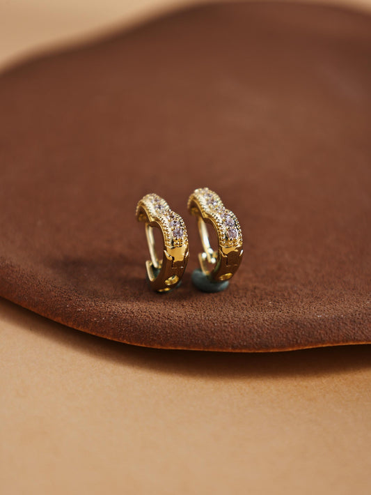 Hollow Heart Dangle Earrings – Copper & Zircon Shimmer Jewelry
