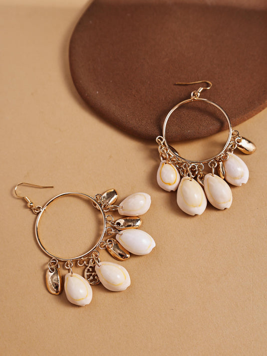 Ocean Shell Statement Earrings – Marine Life Stainless Steel Dangle Jewelry