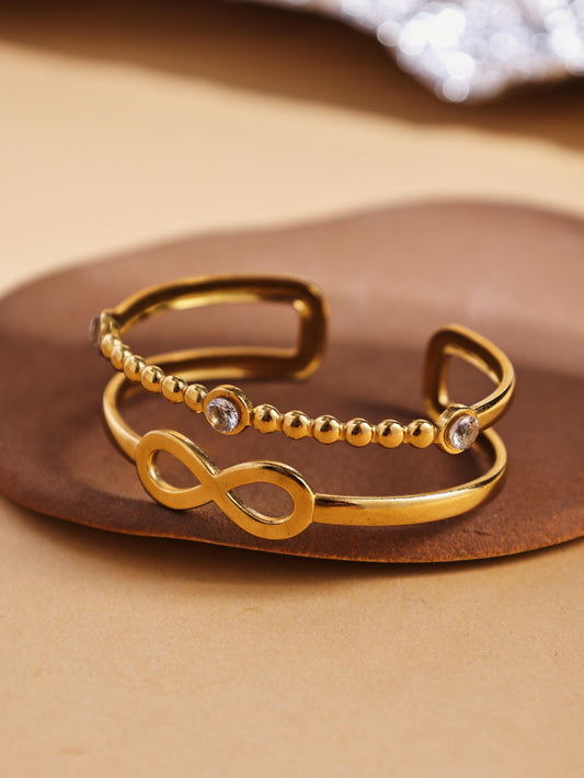 Geometric Irregular Cutout Bangle – Stainless Steel Statement Bracelet
