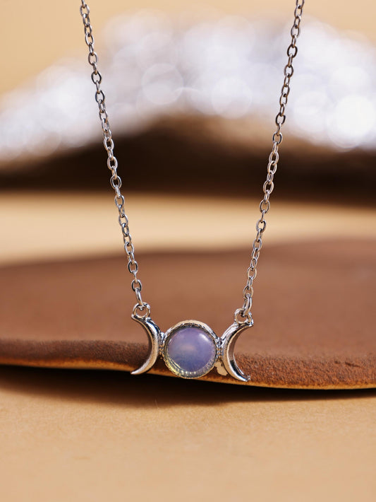 Amethyst & Turquoise Necklace – Adjustable Alloy Jewelry
