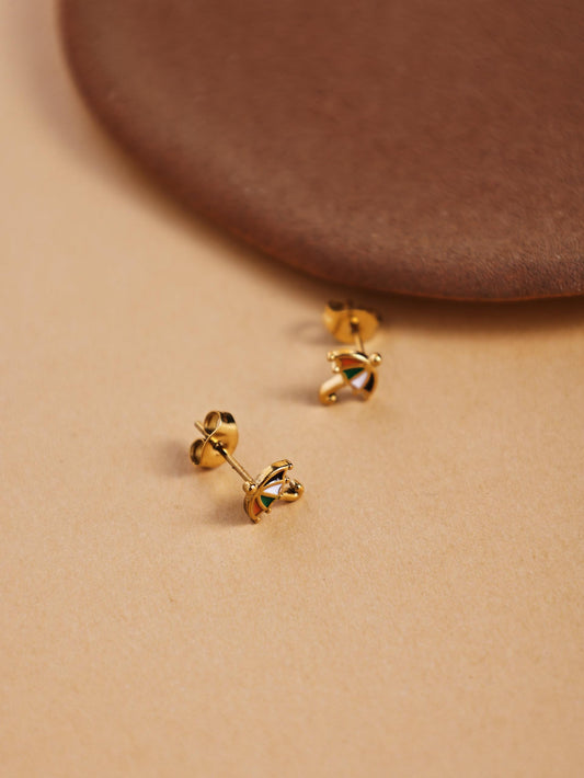 18K Gold Plated Stainless Steel Umbrella Stud Earrings – Titanium Steel Jewelry