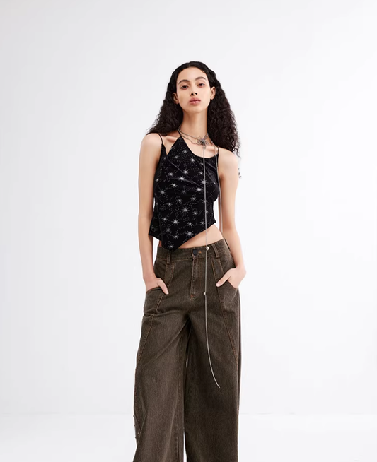 Starlume – Velvet Star Cross Strap Cami