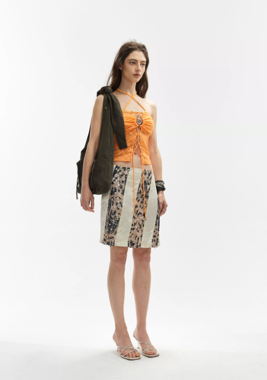 Mint Safari – Sequin Leopard Patchwork Vacation Skirt