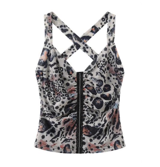 Feral Glow – Leopard Slim-Fit Cami Top