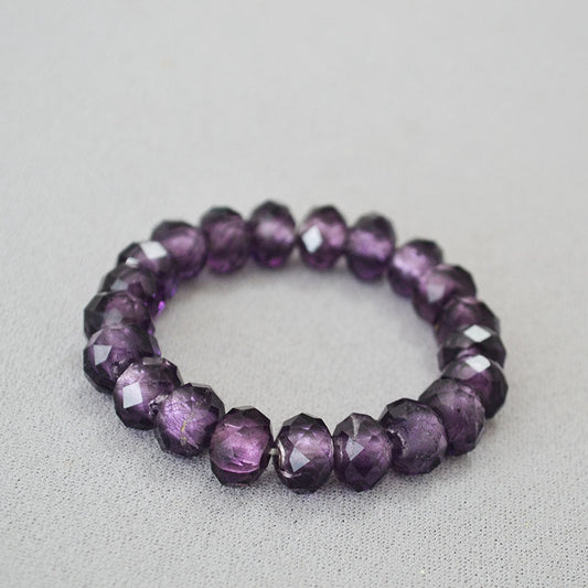 Amethyst Faceted Bead Stretch Bracelet