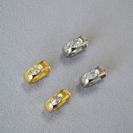 Gold & Silver Crystal Embellished Earrings