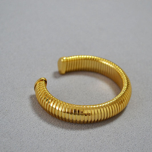 Gold-Plated Coil Cuff Bracelet