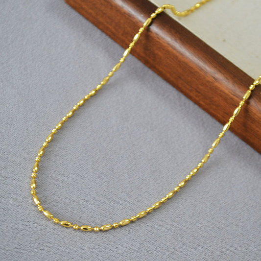 Gold Beaded Chain Necklace