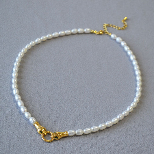 Gold-Plated Freshwater Pearl Choker Necklace