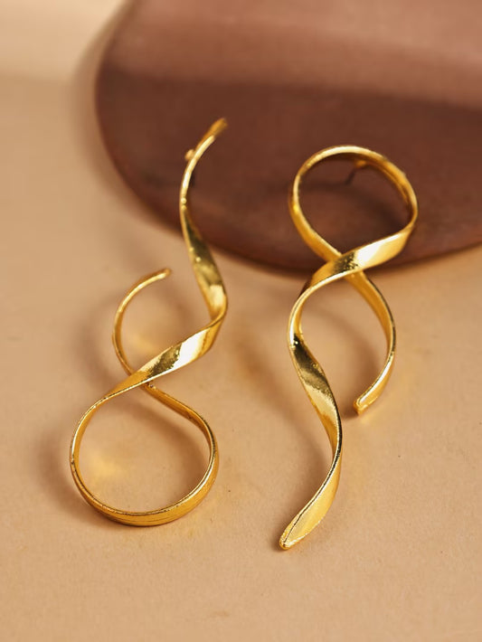 Minimalist Geometric Asymmetrical Hoop Earrings – Alloy Jewelry