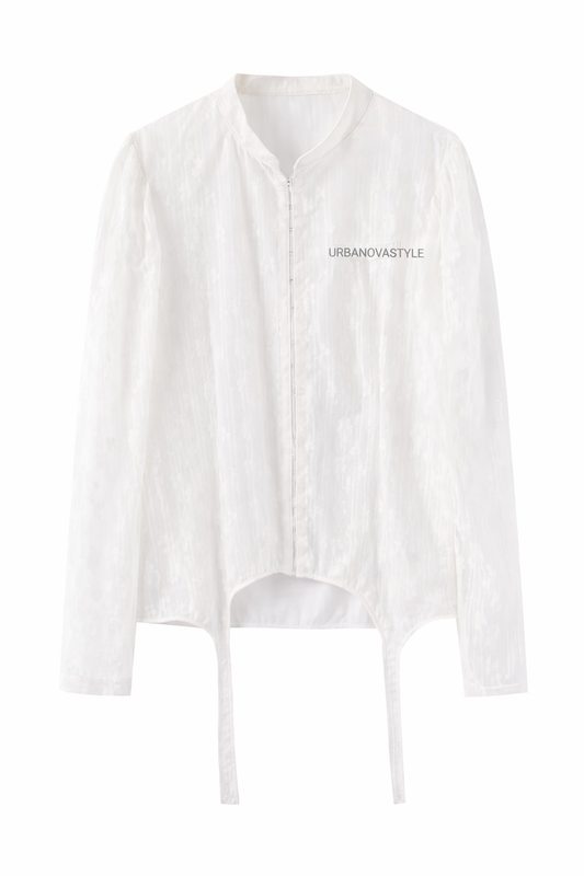 Ivory Heirloom – Lace Puff Sleeve Fitted Cardigan