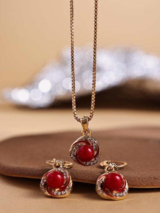 Elegant Pearl Pendant Jewelry Set – Creative Necklace & Earrings Set