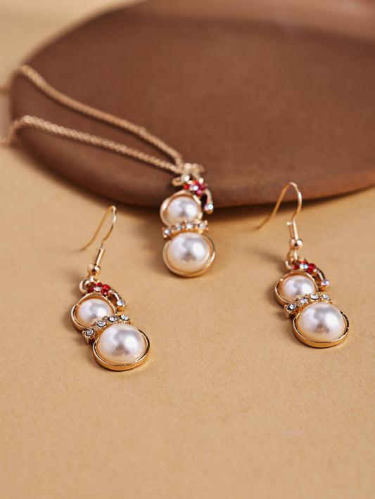 Cute Christmas Jewelry Set – Cartoon Handmade Earrings & Necklace Gift