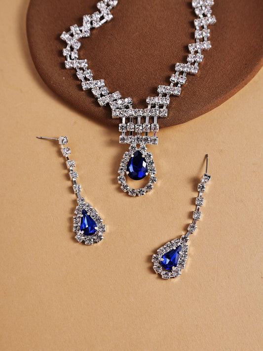 Elegant Teardrop Jewelry Set – Necklace & Earrings Matching Statement Set