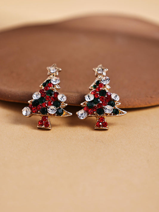 Christmas Crystal Statement Earrings – Festive Sparkle Holiday Jewelry