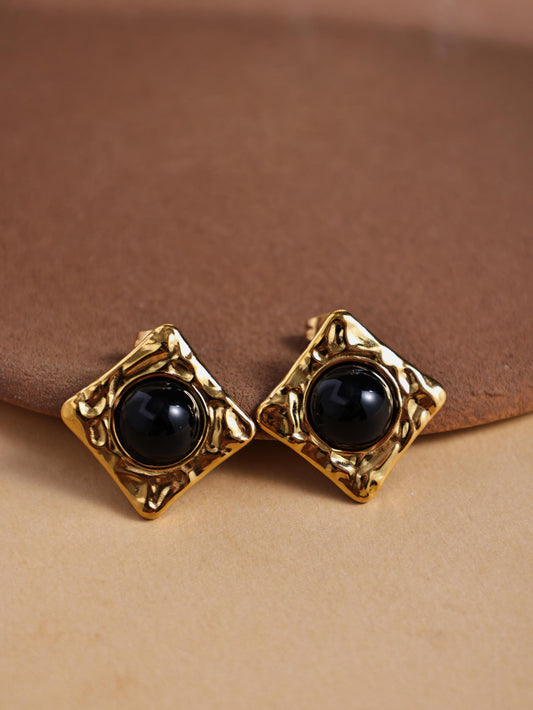 Premium Stainless Steel Irregular Square Stud Earrings – Titanium Steel Jewelry
