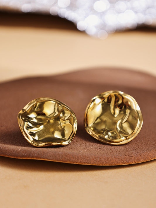 Twisted Circle Stud Earrings – Stainless Steel Minimalist Jewelry