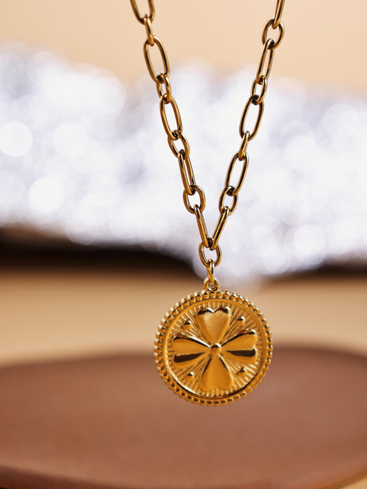 Stainless Steel Four-Leaf Clover Necklace – Lucky Charm Jewelry