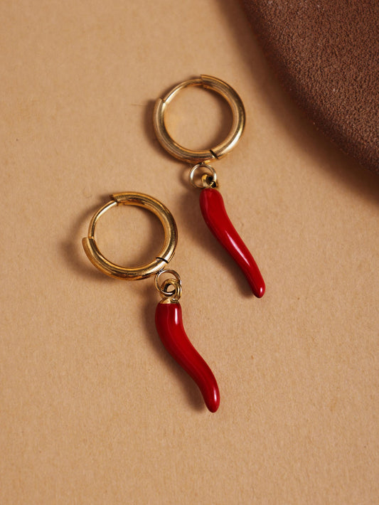 Stainless Steel Chili Pepper Earrings – Titanium Steel Fun Studs
