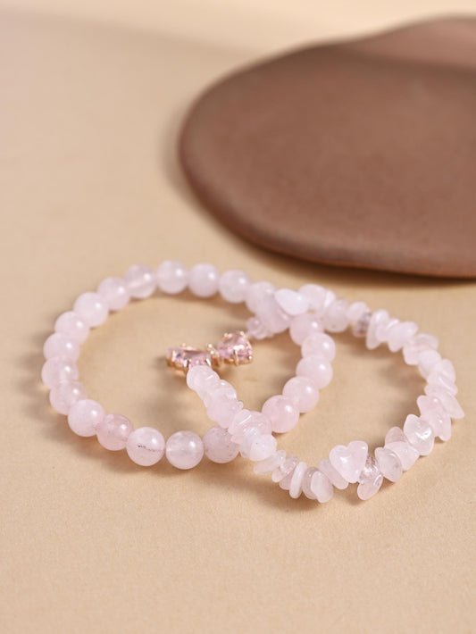 Natural Crystal Butterfly Pendant Bracelet Set – Stretch Stone Jewelry