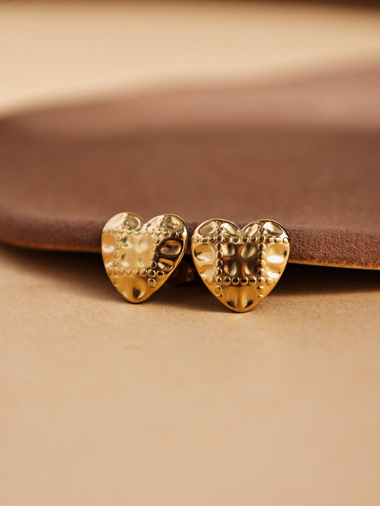 Delicate Mini Heart Stud Earrings – Stainless Steel Jewelry