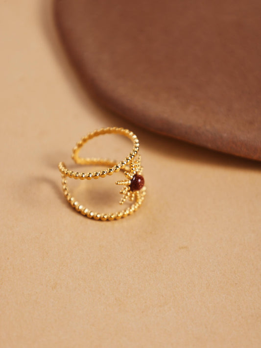 18K Gold Plated Titanium Steel Open Ring – Adjustable Minimalist Jewelry