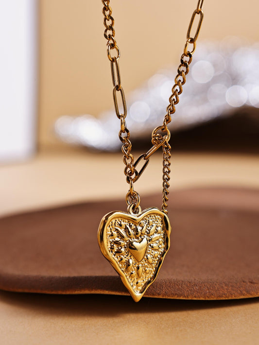 Stainless Steel Plain Chain Necklace – 18K Gold Plated Minimalist Choker for Women