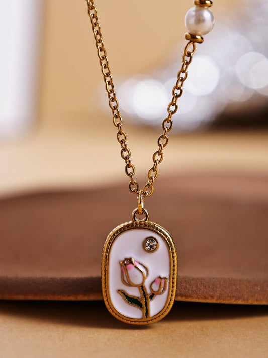 Stainless Steel Butterfly Pendant Necklace – Waterproof Adjustable Choker Jewelry