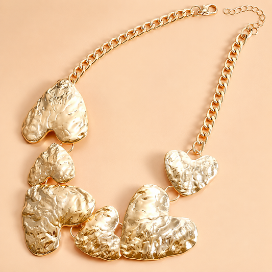 Geometric Heart Statement Necklace