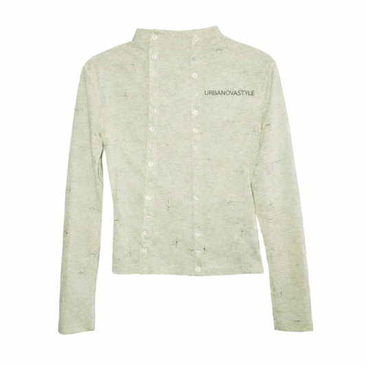 Twin Form – Two-Tone Fitted Knit Cardigan