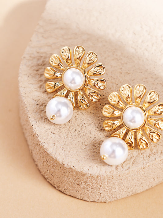 Pearl Flower Drop Earrings & Romantic Statement Jewelry