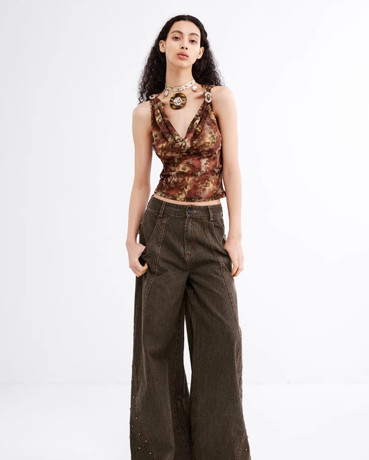 Camo Glint – Rhinestone Mesh Retro Tank