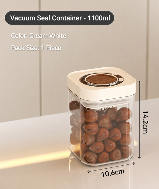 1100ml Airtight Kitchen Storage Jar Press Lock Food Container for Pantry Organization