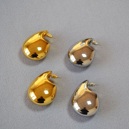 Gold and Silver-Plated Drop Earrings