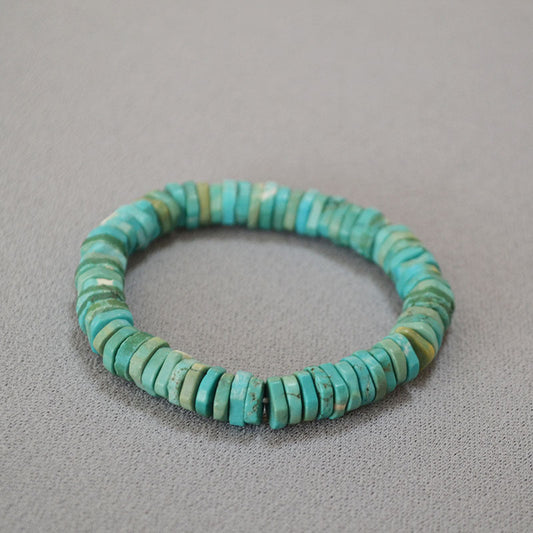 Turquoise Stone Bead Stretch Bracelet