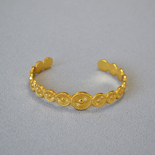 Gold-Plated Floral Cuff Bracelet