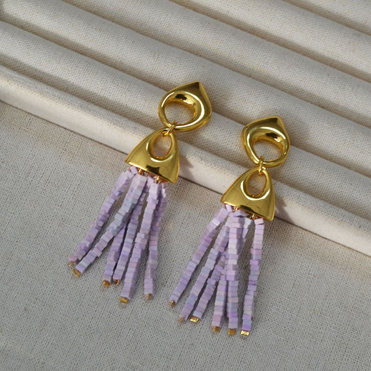 Tassel Earrings with Gold Hardware