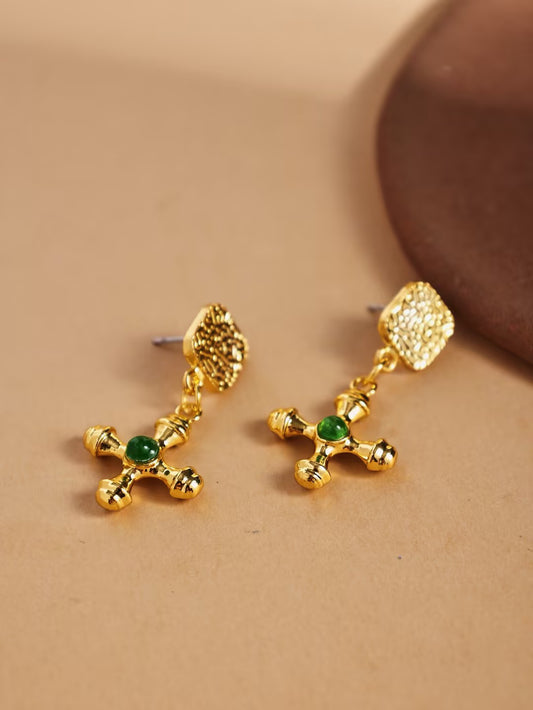 Unique Cross Micro-Pave Earrings – Alloy Jewelry