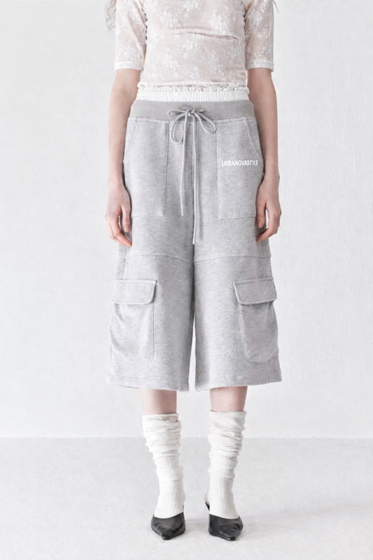 Silver Bloom – Lace Trim Rhinestone Sport Culottes