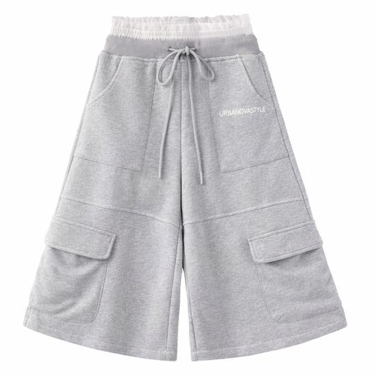 Silver Bloom – Lace Trim Rhinestone Sport Culottes